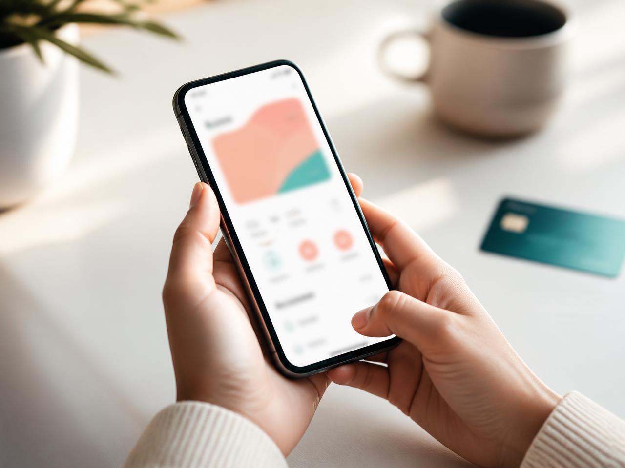 Customer using a payment app on a phone